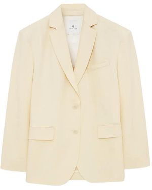 Anine Bing Blazer Met Enkele Rij Knopen - Naturel