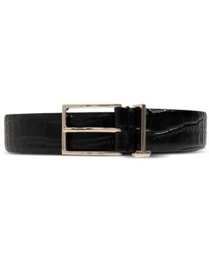 Tom Ford Croc-Effect Leather Belt - White