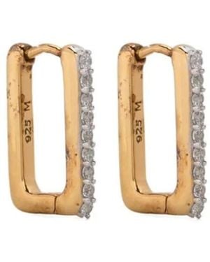Missoma Pave Ovate Huggie Earrings - White
