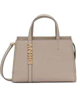 DKNY Small Avril Logo-Plaque Tote Bag - Natural