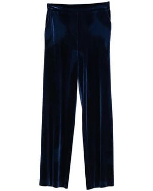 Blanca Vita Pocketed Straight Trousers - Blue