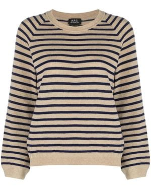 A.P.C. Lilas Striped Wool Sweater - Grey