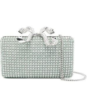 Self-Portrait Clutch Mit Kristallverzierung - Grau