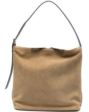 A.P.C. Maxi Bld Suede-Finish Shoulder Bag - Natural