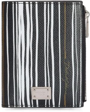 Dolce & Gabbana Stripe-Print Wallet - Black