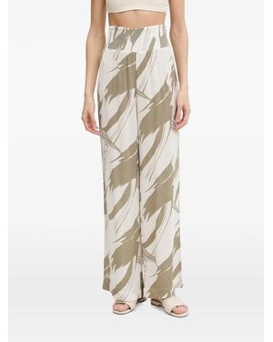 DKNY Pantalon Froncé À Imprimé Abstrait - Natural