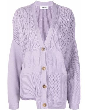 Ambush Patchwork Knitted Cardigan - Purple