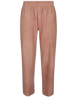 Via Masini 80 Suede Trousers - Pink