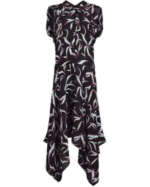 Proenza Schouler Sybella Asymmetric Midi Dress - Black