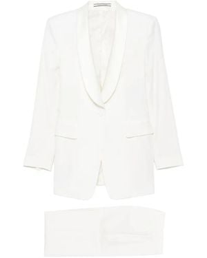 Tagliatore Lou Shawl-Lapel Suit - White