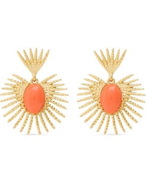 Kenneth Jay Lane Fan Drop Earrings - White