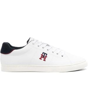 Tommy Hilfiger Side Embroidered-Logo Low-Top Trainers - White