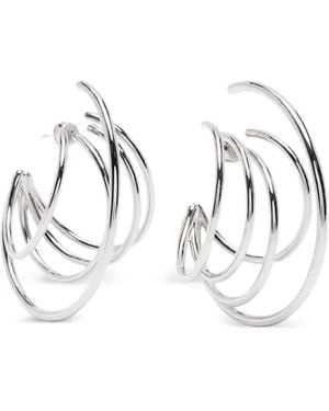 Panconesi Large Orbit Hoop Earrings - White