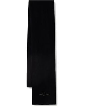 Fred Perry Logo-Embroidered Scarf - Black