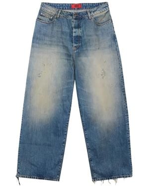 424 Big Daddy Distressed-Effect Wide-Leg Jeans - Blue