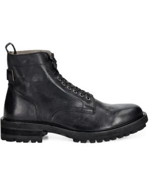 AllSaints Lace-Up Leather Boots - Black