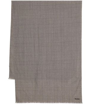 Max Mara Prince-Of-Wales-Check Wool Scarf - Grey