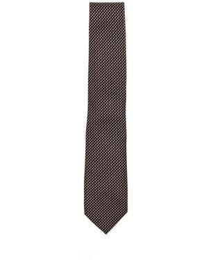 Tom Ford Geometric-Pattern Tie - White