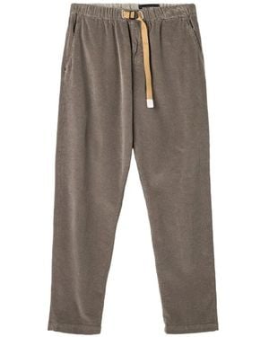 White Sand Belted Corduroy Trousers - Grey