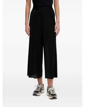 Sportalm Plissé-Effect Logo-Waistband Trousers - Black