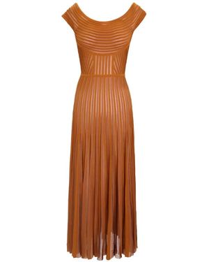 Gemy Maalouf Off-Shoulder Midi Dress - Brown