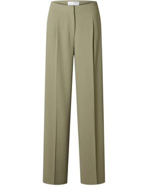 SELECTED Pleated Trousers - グリーン