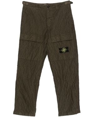 Stone Island Wrinkled Corduroy Straight-Leg Trousers - Green