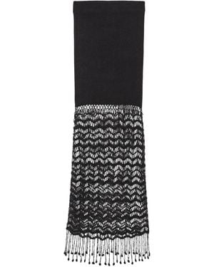 Ganni Macramé-Detailing Maxi Skirt - Black