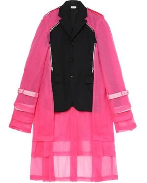 Comme des Garçons Abrigo Con Bolsillo Con Cremallera - Rosa