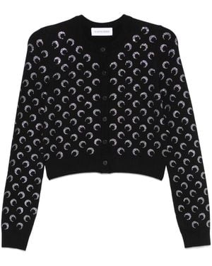 Marine Serre Moon Strass Cardigan - Black