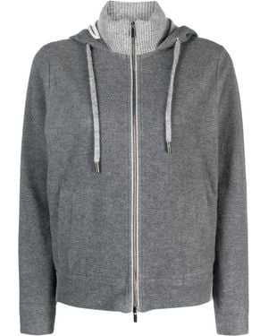 Peserico Mélange-Effect Hooded Jacket - Grey