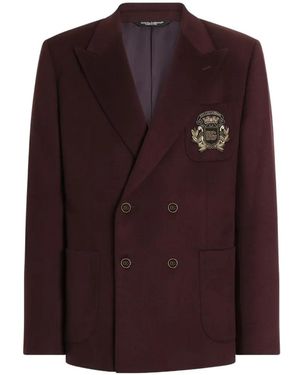 Dolce & Gabbana Portofino Double-Breasted Cashmere Jacket - Purple
