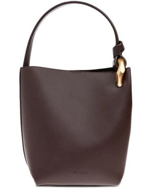 JW Anderson Corner Knotted-Handle Leather Tote Bag - Brown
