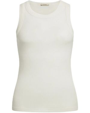 12 STOREEZ Ribbed Tank Top - White