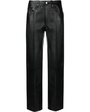 Alexander Wang Leather Straight-Leg Pants - Black