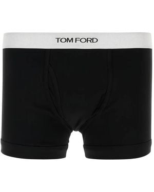 Tom Ford Logo-Print Boxer Briefs - Black