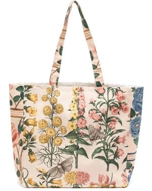 Biyan Flower-Print Tote Bag - Natural