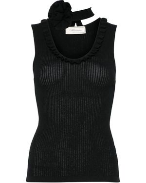 Blumarine Ribbed Top - Black