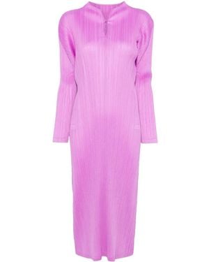 Pleats Please Issey Miyake Monthly Colors: January Midi Dress - Pink