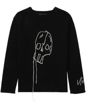 Y's Yohji Yamamoto Skull-Jacquard Jumper - Black