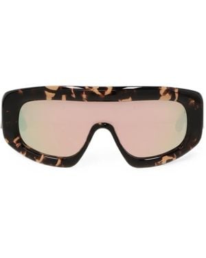 Palm Angels Tortoiseshell-Effect Shield-Frame Sunglasses - Black