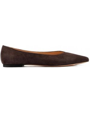 House Of Ballerinas Michelle Suede Ballet Flats - White