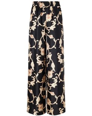 La DoubleJ Floral-Print Palazzo Trousers - White