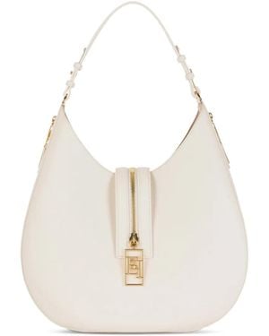Elisabetta Franchi Zip-Fastening Half-Moon Shoulder Bag - Bianco