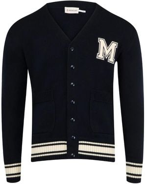 Moncler Logo-Appliqué Cardigan - Blue