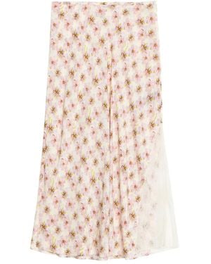 Zadig & Voltaire Jayla Floral-Print Midi Skirt - Natural