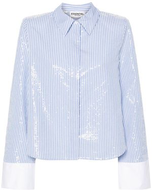 Essentiel Antwerp Sequin-Embellished Striped Shirt - Blue