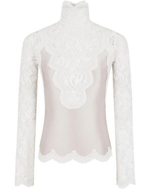 Rabanne Long-Sleeve Lace Top - White