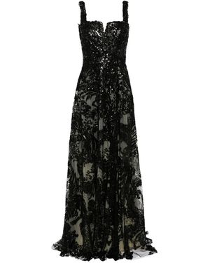 Saiid Kobeisy Sequin-Embroidered Dress - Black