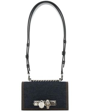 McQueen Bandolera Jewelled mini - Negro